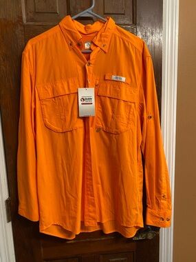Gander Mountain Bright Orange Lightweight Men’s Fishing Shirt Jacket